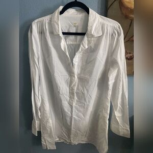 J. Crew White Casual Button Down Shirt Classic Cotton